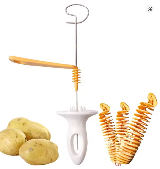 1Set Stainless Steel Plastic Rotate Potato Slicer Twisted Potato Spiral Slice Cutter Creative Vegetable Tool Kitchen Gadgets