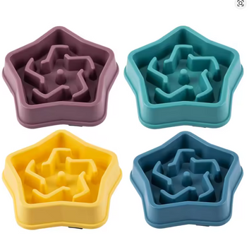 Pet Cat Dog Slow Food Bowl Fat Help Healthy Round Anti-choking Thickened And Non-slip Multiple Colors Shapes